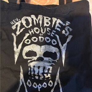 Black Tote Bag with Skull Design